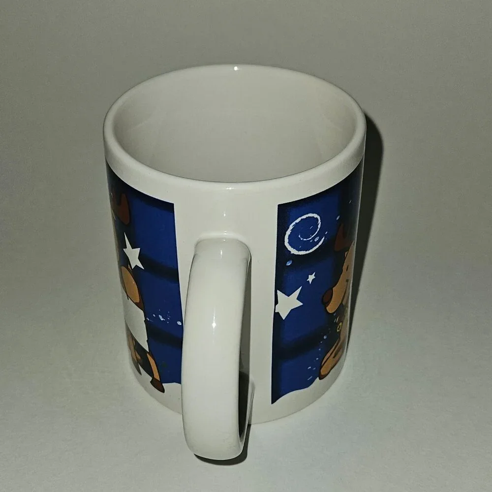 Reindeer Christmas Mug Coffee Cup Blue Brown TB Toy Trading Co